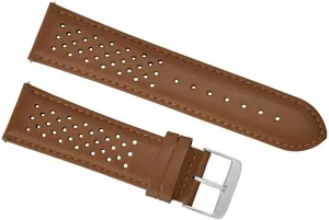 Ewatchparts 18mm Compatible With Tag Heuer Carrera Perforated Leather Watch Rally Band Strap Quick Release Tan
