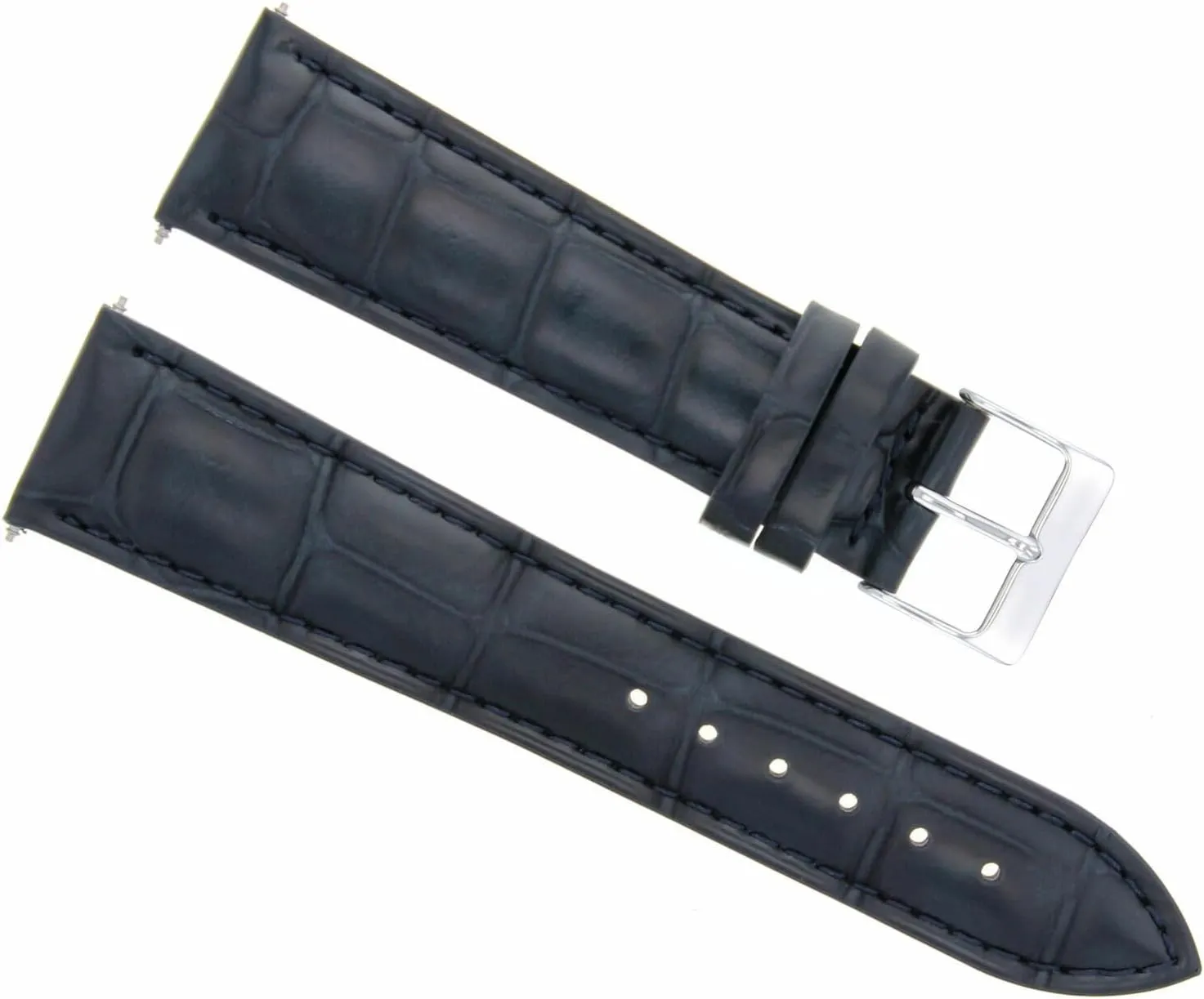Ewatchparts 18mm Leather Watch Band Strap Compatible With Tag Heuer Formula F1 Calibre Watch Dark Blue