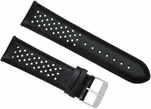 Ewatchparts 19mm Leather Watch Band Strap Compatible With Tag Heuer Carrera Perforated Quick Release Black