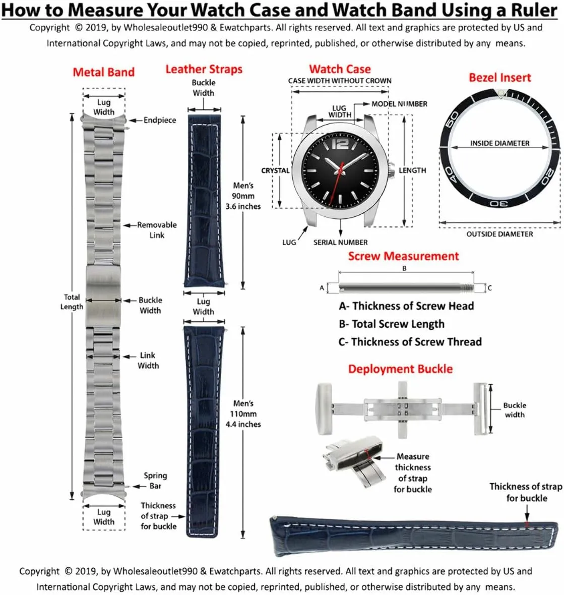 Ewatchparts 20-22mm Leather Watch Band Strap Compatible with Tag Heuer Carrera Watch CV2A10 FC5037/39/40