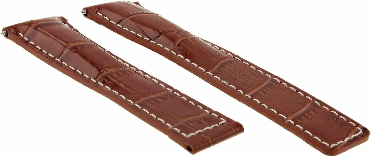 Ewatchparts 20-22mm Leather Watch Band Strap Compatible with Tag Heuer Carrera Watch CV2A10 FC5037/39/40