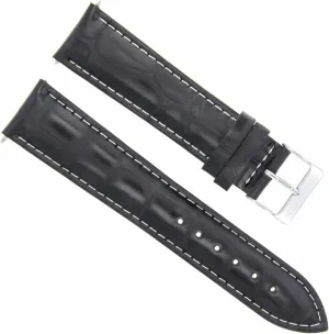 Ewatchparts 20mm Leather Watch Band Strap Compatible With Tag Heuer Carrera Formula 1 Aqua WAF1112 Black