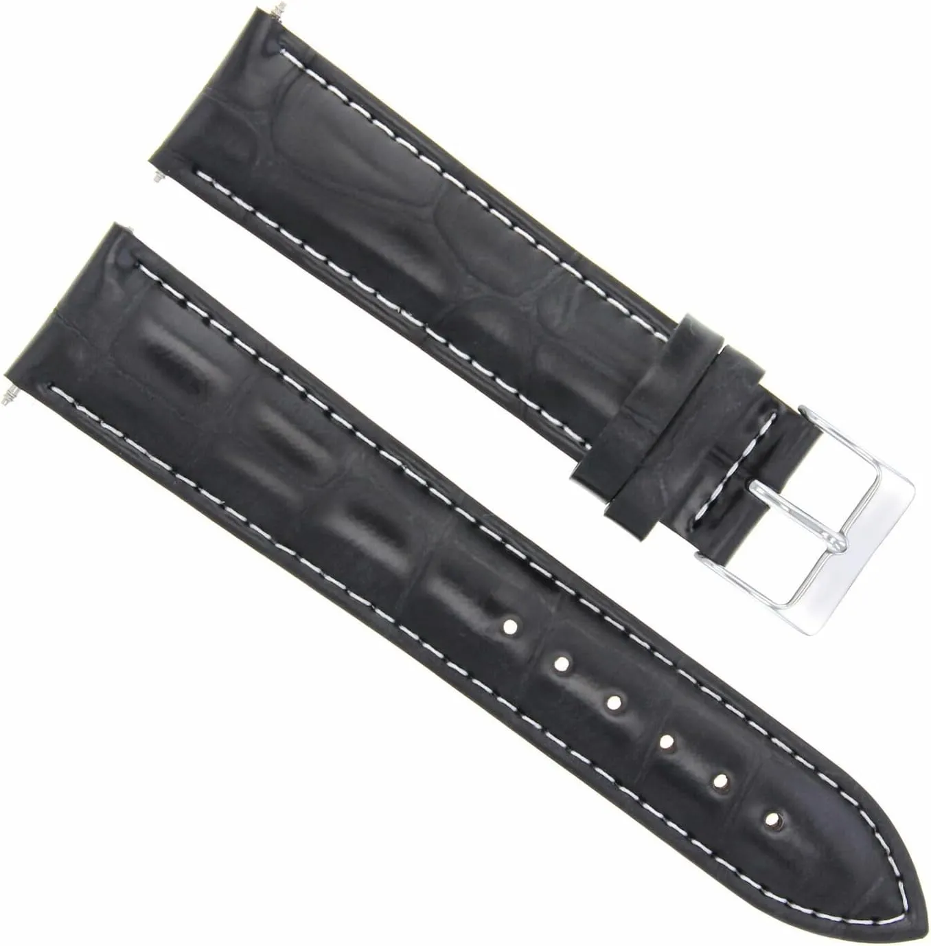 Ewatchparts 20mm Leather Watch Band Strap Compatible With Tag Heuer Carrera Formula 1 Aqua WAF1112 Black