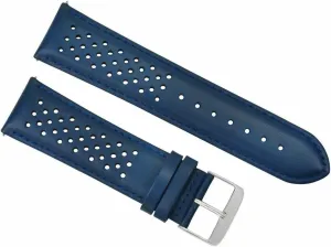 Ewatchparts 20mm Leather Watch Band Strap Compatible With Tag Heuer Carrera Perforated Quick Release Blue