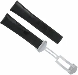 Ewatchparts 21mm Leather Watch Band Strap Compatible With Tag Heuer Carrera 6 Aquaracer CAN1010 CAP2112 Black