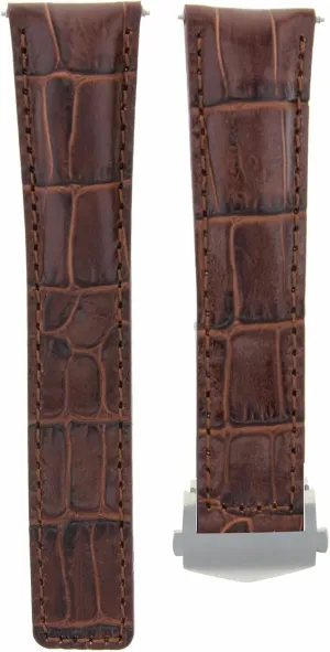 Ewatchparts 22mm Leather Watch Band Strap Compatible With Tag Heuer Carrera Chronograph Brown FC5037-39-40