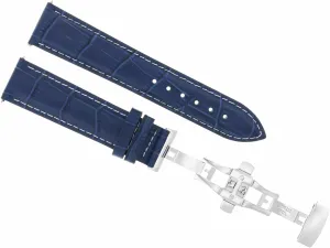 Ewatchparts 22mm Leather Watch Band Strap Compatible With Tag Heuer Carrera Monaco FCAR2A1Z.FT6051 Blue