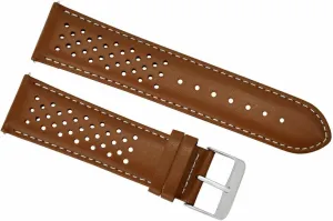Ewatchparts 23mm Perforated Leather Watch Band Strap Compatible With Tag Heuer Carrera Quick Release Black