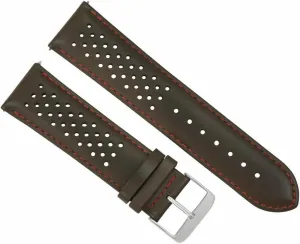 Ewatchparts 24mm Perforated Leather Watch Band Strap Compatible With Tag Heuer Carrera Quick Release Black