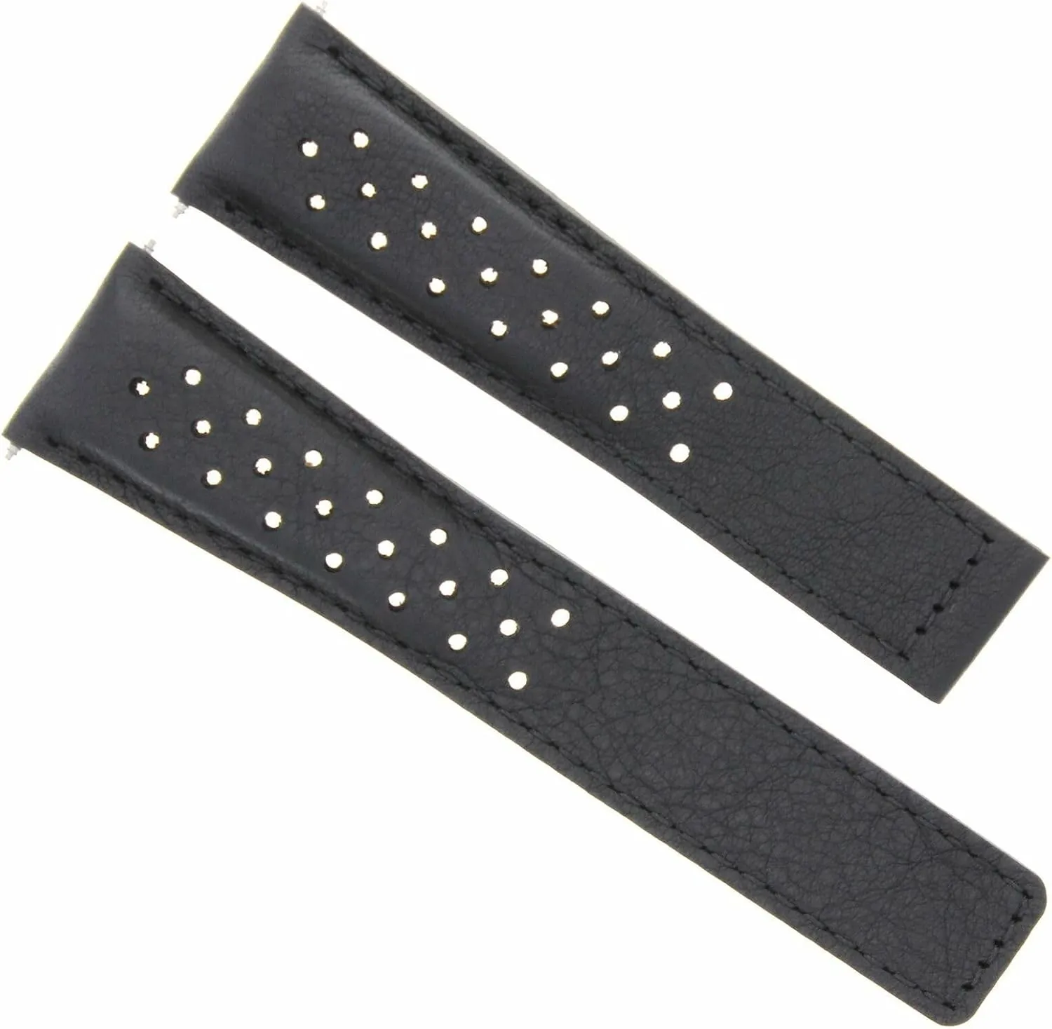 Ewatchparts Leather Watch Band Strap 20mm Compatible With Tag Heuer Carrera CV2010 Black Clasp FC-5037-39
