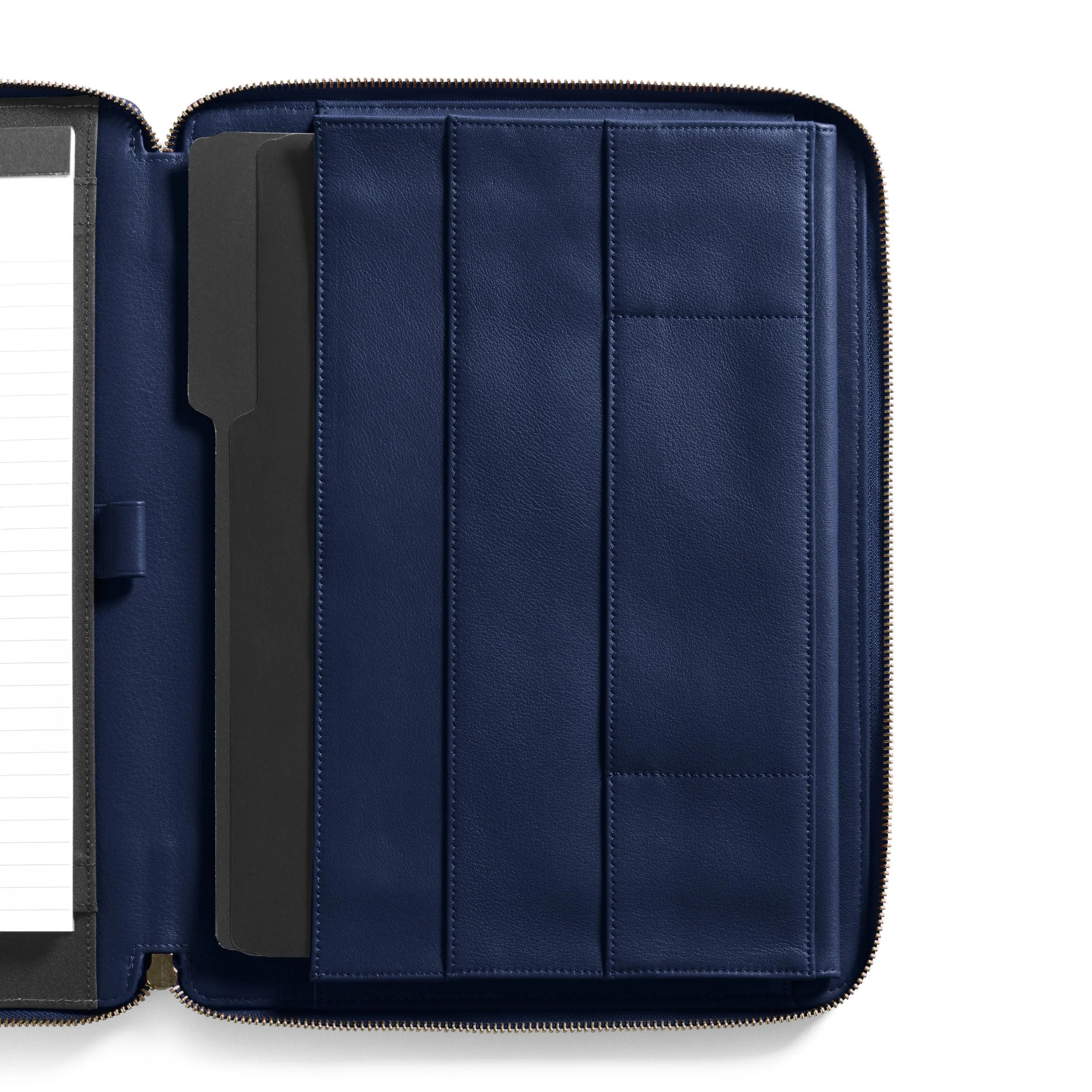 Executive Zippered Portfolio Navy Blue