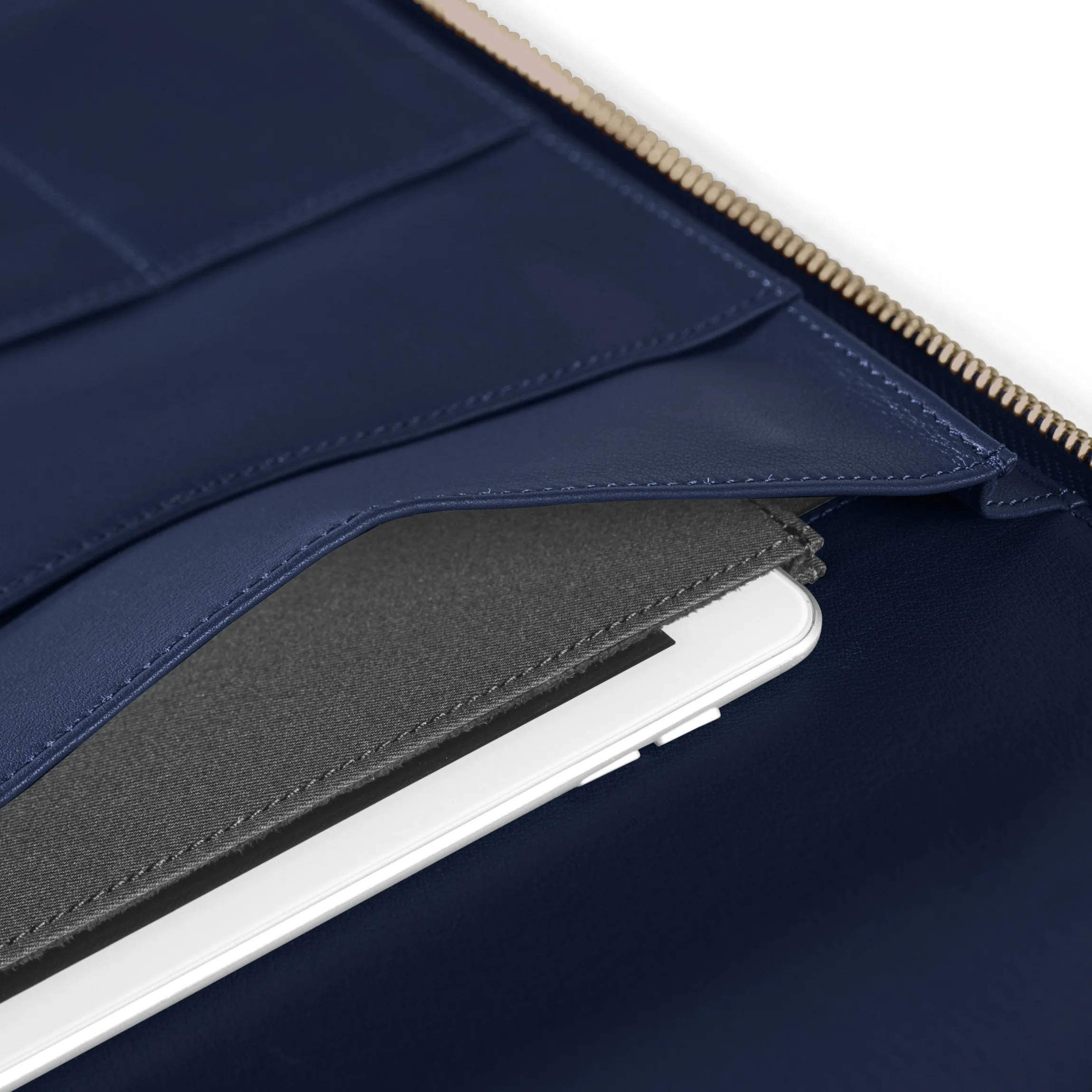 Executive Zippered Portfolio Navy Blue