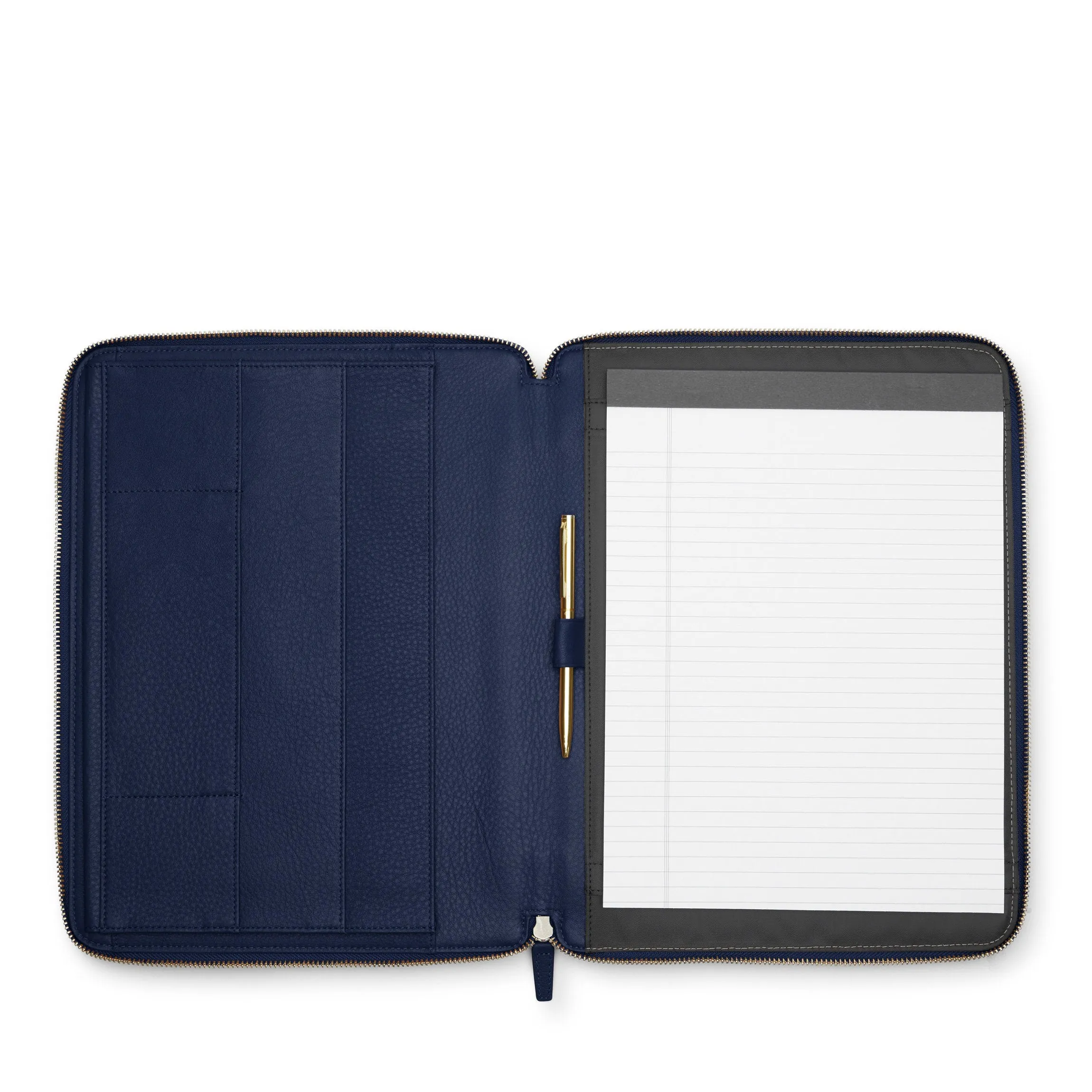 Executive Zippered Portfolio Navy Blue