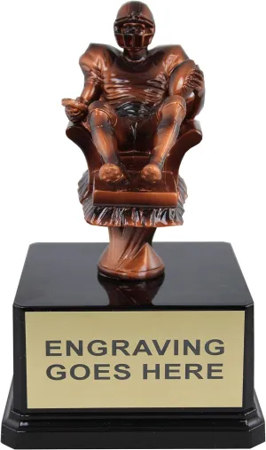 Fantasy Football Recliner Award Trophy by Trophy Outlet | Customizable Text on Gold Plate | Perfect for Your Competition
