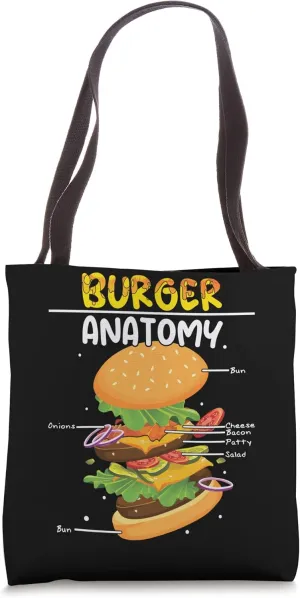Fast Food Patty Funny Definition Burger Anatomy Of Burger Tote Bag
