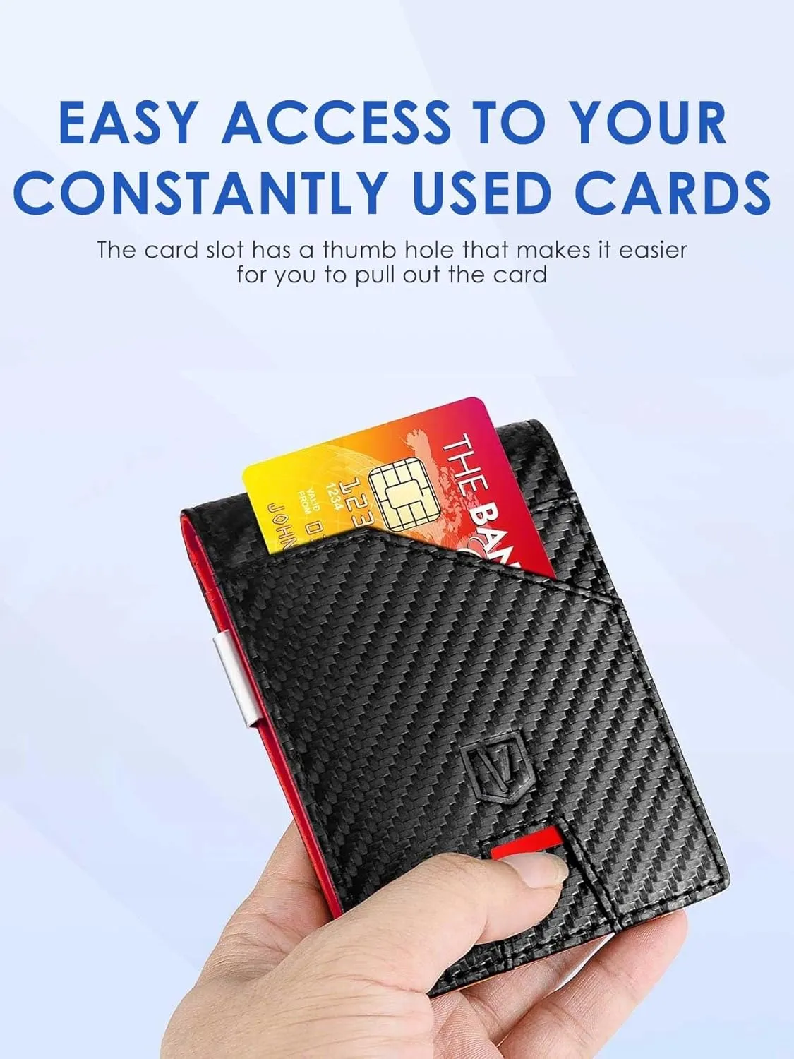 Father's Day Gifts for Dad Husband Boyfriend from Daughter Son Wife, Slim Wallet for Men with Money Clip RFID Blocking, Minimalist Thin Credit Card Holder with Gift Box
