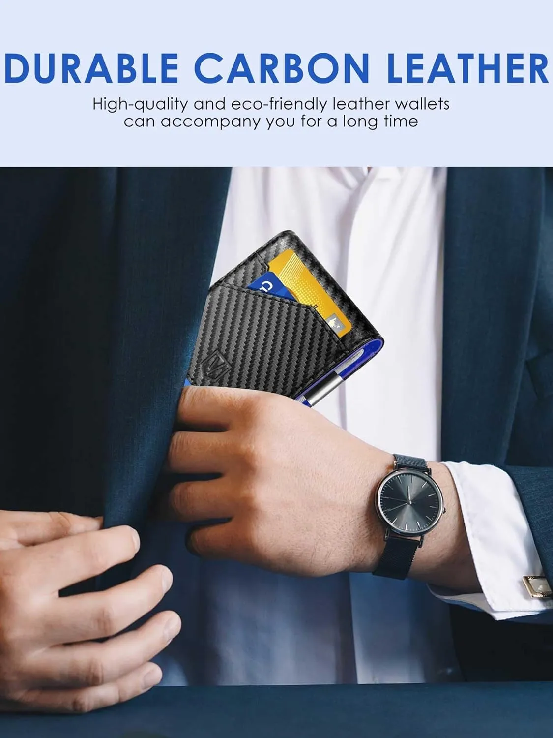 Father's Day Gifts for Dad Husband Boyfriend from Daughter Son Wife, Slim Wallet for Men with Money Clip RFID Blocking, Minimalist Thin Credit Card Holder with Gift Box