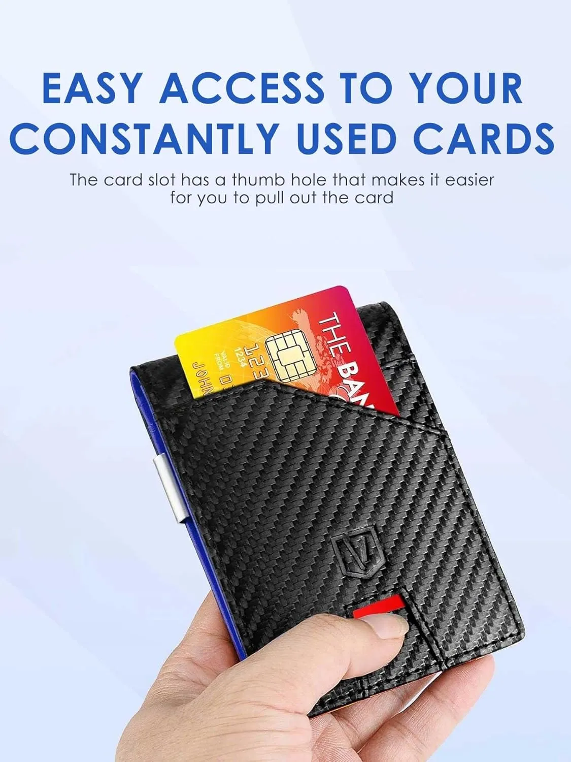Father's Day Gifts for Dad Husband Boyfriend from Daughter Son Wife, Slim Wallet for Men with Money Clip RFID Blocking, Minimalist Thin Credit Card Holder with Gift Box