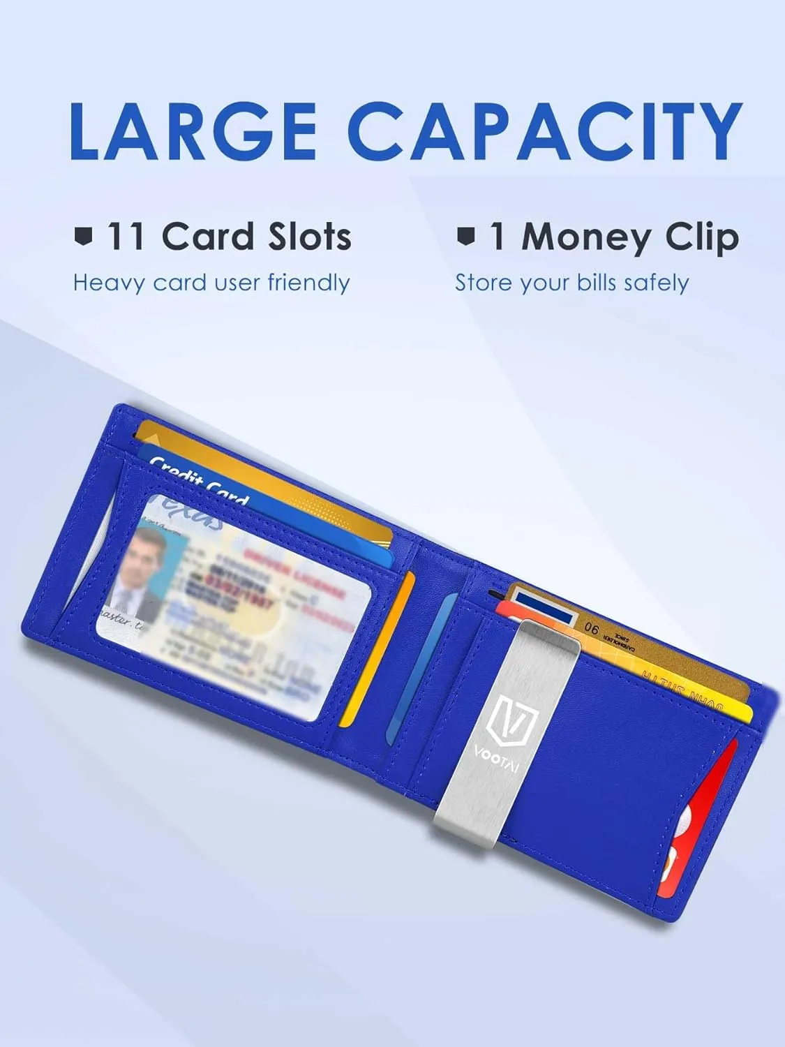 Father's Day Gifts for Dad Husband Boyfriend from Daughter Son Wife, Slim Wallet for Men with Money Clip RFID Blocking, Minimalist Thin Credit Card Holder with Gift Box