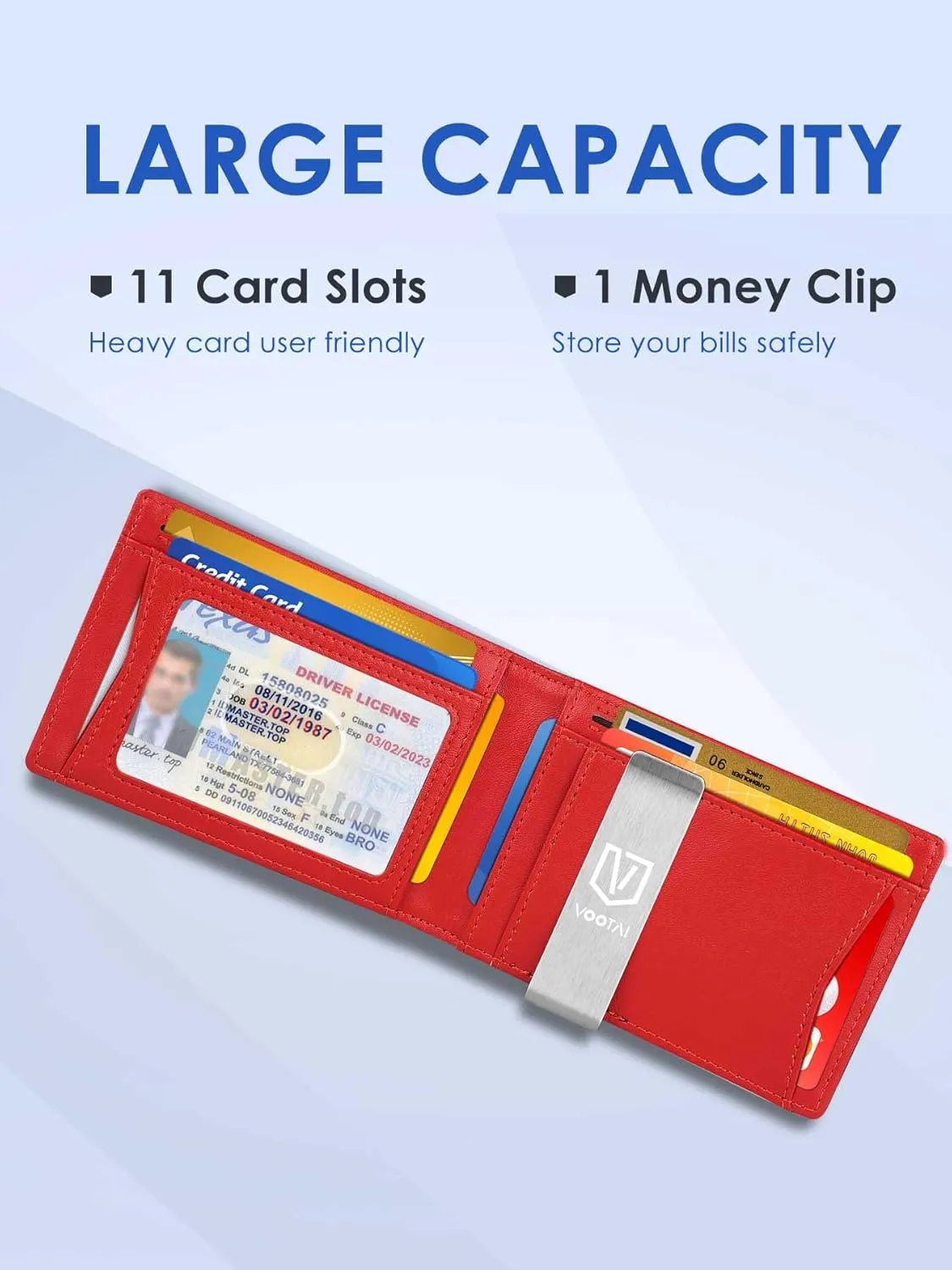 Father's Day Gifts for Dad Husband Boyfriend from Daughter Son Wife, Slim Wallet for Men with Money Clip RFID Blocking, Minimalist Thin Credit Card Holder with Gift Box