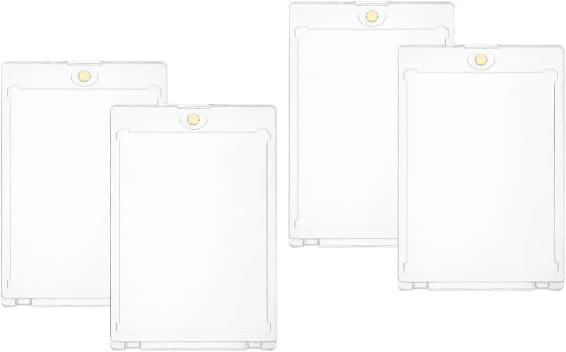 FAVOMOTO 2sets 2pcs Magnetic Acrylic Card Holder for Trading Baseball Football Cards Protector Open Design Lightweight Portable for Safe Storage and Display 2pcs*2
