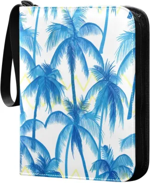 Featuring Palm Trees Card Binder 4 Pockets, 400 Pockets Trading Card Binder Removable Card Albums Card Holder for Games, Sports, Football, Baseball Cards