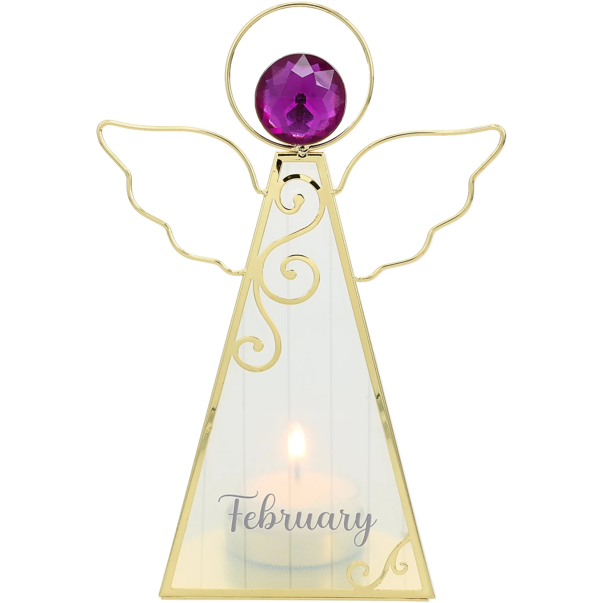 February 6.5" Monthly Angel Tea Light Holder
