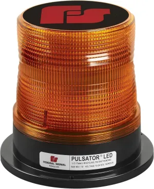 Federal Signal 212662-02SB Class 1 Pulsator LED Beacon, Magnetic Mount with Cigarette Plug, Tall Dome, Amber