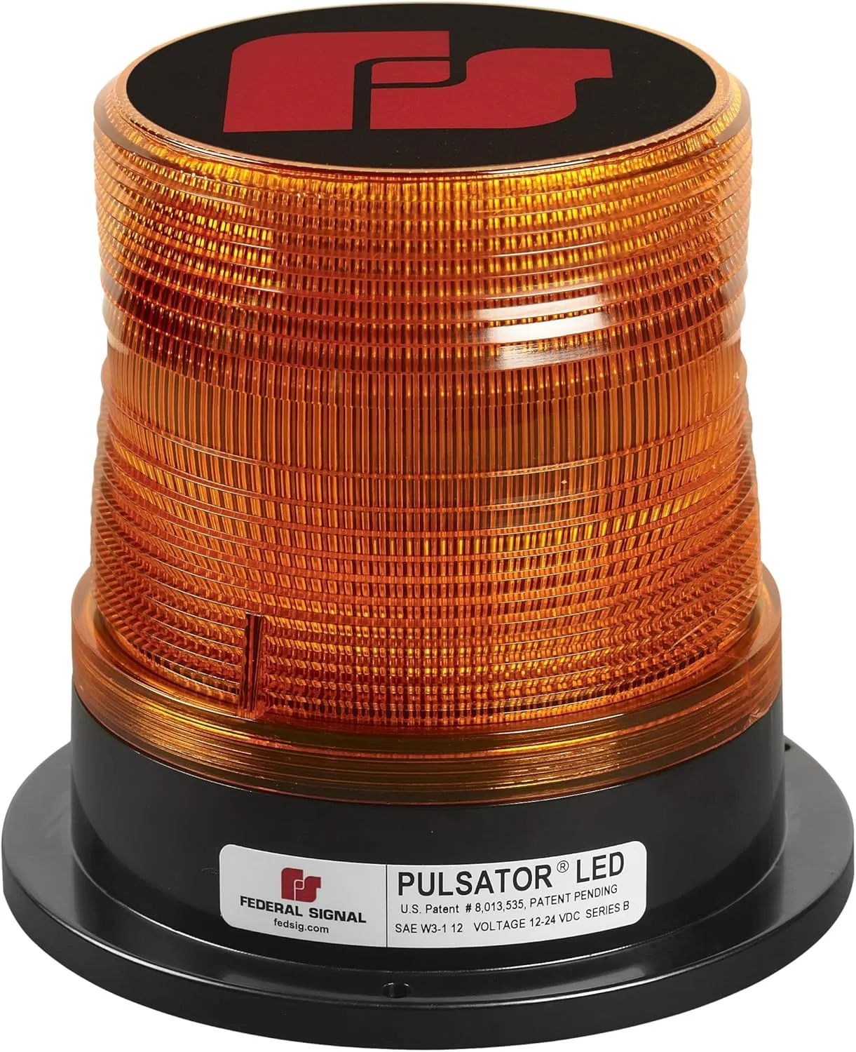 Federal Signal 212662-02SB Class 1 Pulsator LED Beacon, Magnetic Mount with Cigarette Plug, Tall Dome, Amber