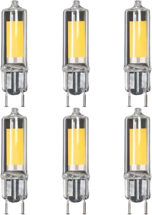Feit Electric T4 Specialty LED Light Bulb, 35-Watt Equivalent, Dimmable, 3000K Warm White, 350 Lumens, G8 Bi-Pin Base, Under Cabinet Light Bulb with 10,000-Hour Lifetime, BP35G8/830/LED/6, 6-Pack