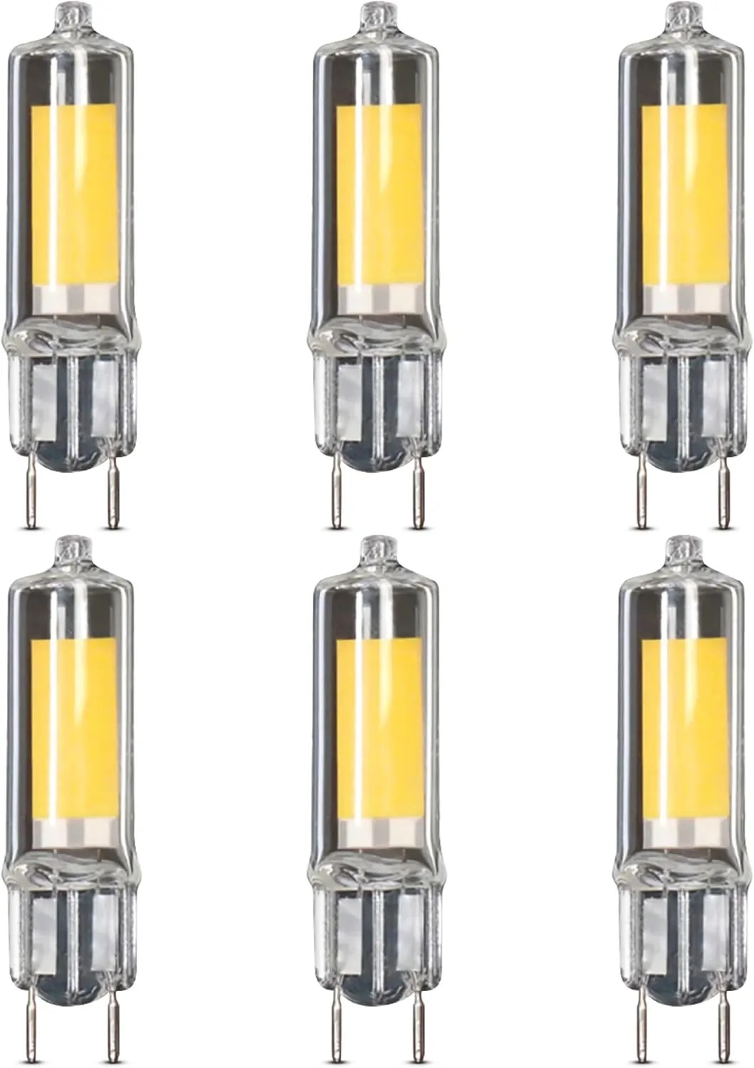 Feit Electric T4 Specialty LED Light Bulb, 35-Watt Equivalent, Dimmable, 3000K Warm White, 350 Lumens, G8 Bi-Pin Base, Under Cabinet Light Bulb with 10,000-Hour Lifetime, BP35G8/830/LED/6, 6-Pack