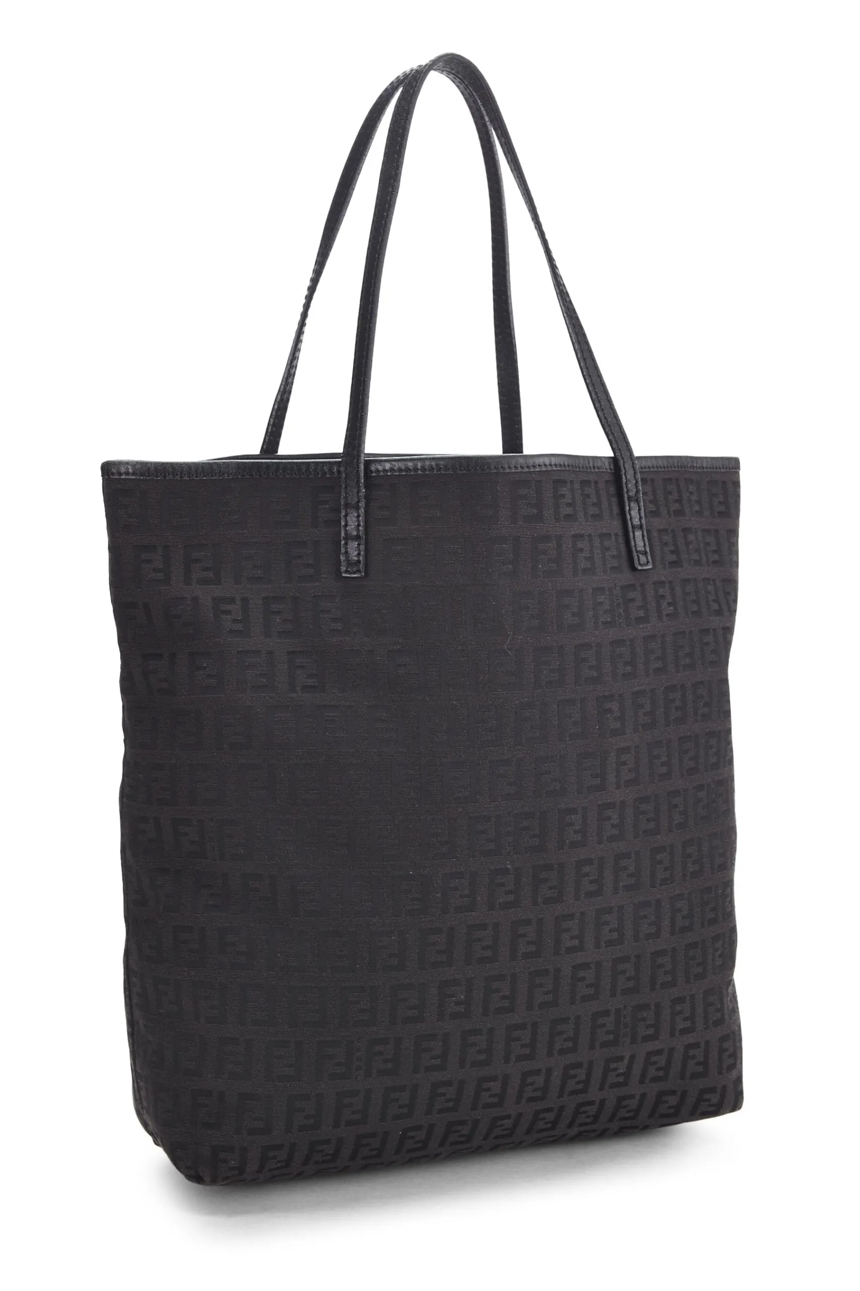 Fendi,  Black Zucchino Canvas Tote Small, Black