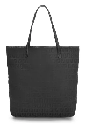 Fendi,  Black Zucchino Canvas Tote Small, Black