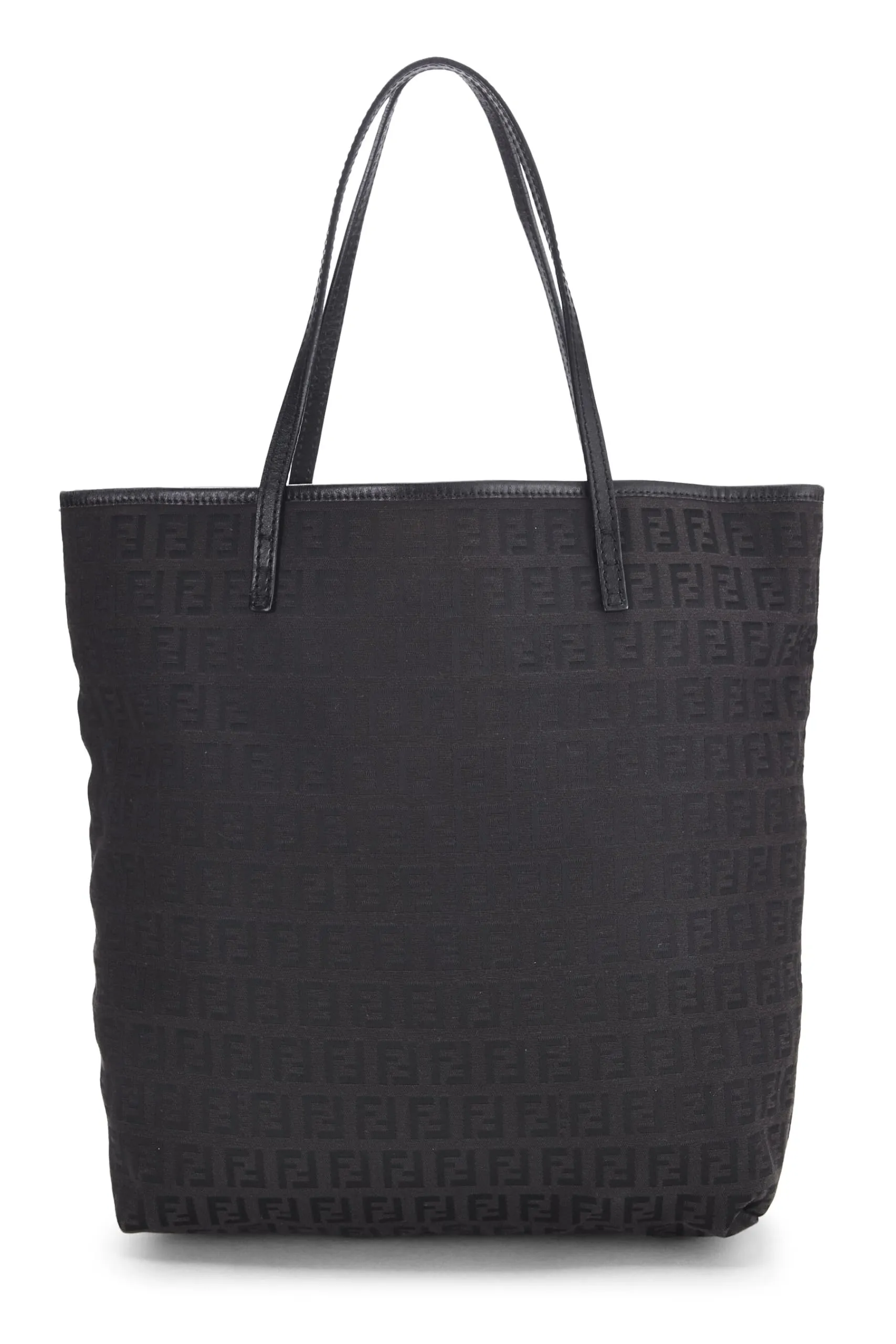 Fendi,  Black Zucchino Canvas Tote Small, Black