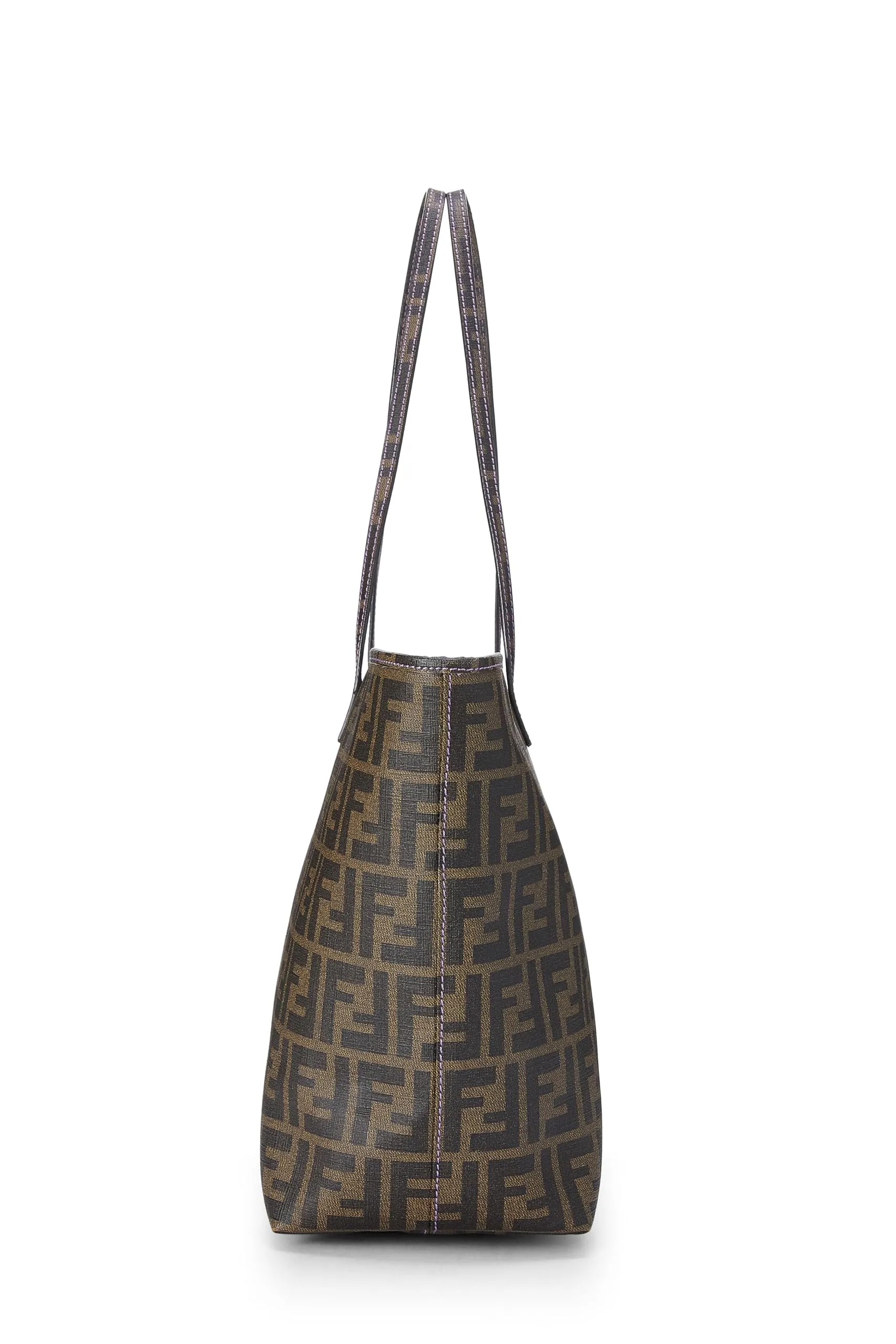Fendi,  Purple Zucca Coated Canvas Roll Tote, Purple