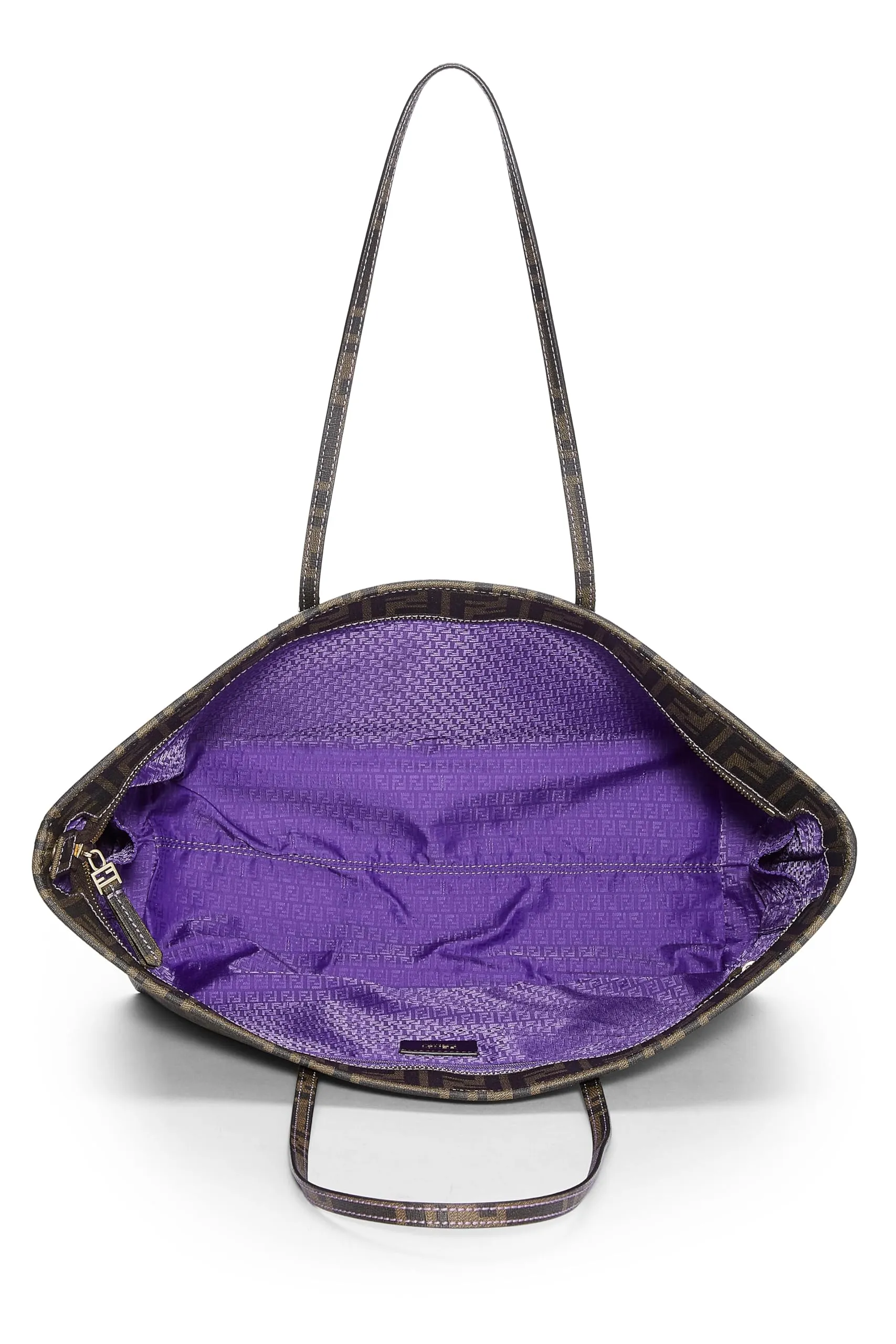 Fendi,  Purple Zucca Coated Canvas Roll Tote, Purple