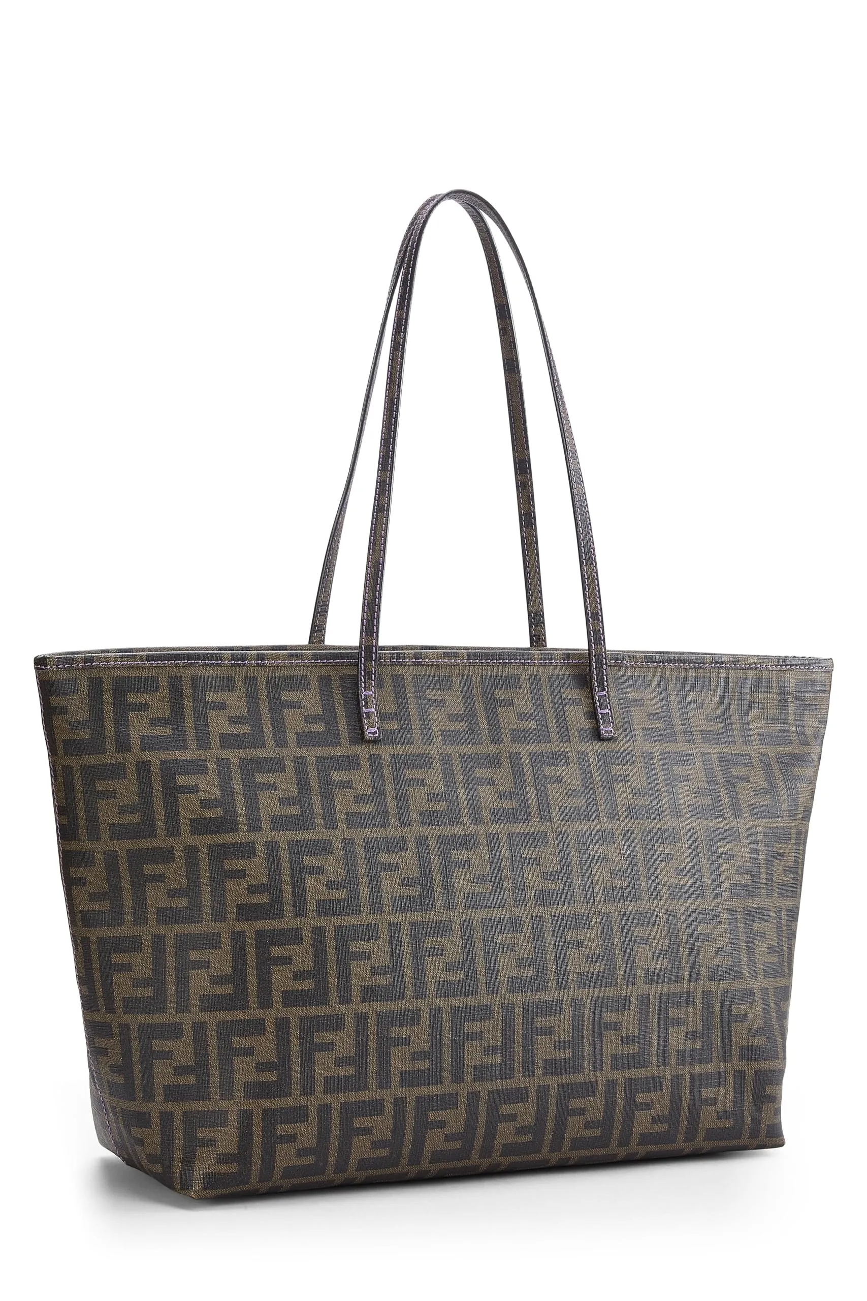 Fendi,  Purple Zucca Coated Canvas Roll Tote, Purple
