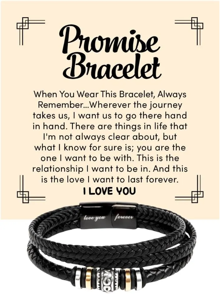 FG Family Gift Mall To My Man I Love You Bracelet Gifts For Him Husband Boyfriend Sentimental Gifts From Wife Girlfriend To My Man Bracelet Birthday Gift Ideas With Message Card