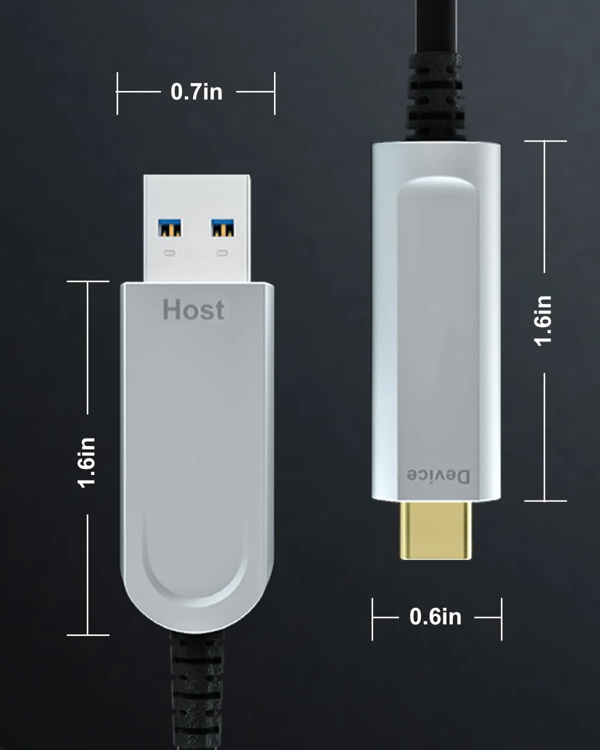 Fiber Optic USB C Cable(33ft),10Gbps Active Optical USB A to Type-C Cable,Compatible with Webcams, Logitech Cameras,Displays,Projectors,Printer