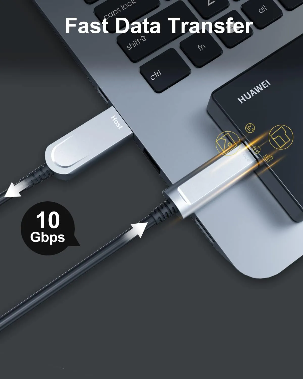 Fiber Optic USB C Cable(33ft),10Gbps Active Optical USB A to Type-C Cable,Compatible with Webcams, Logitech Cameras,Displays,Projectors,Printer