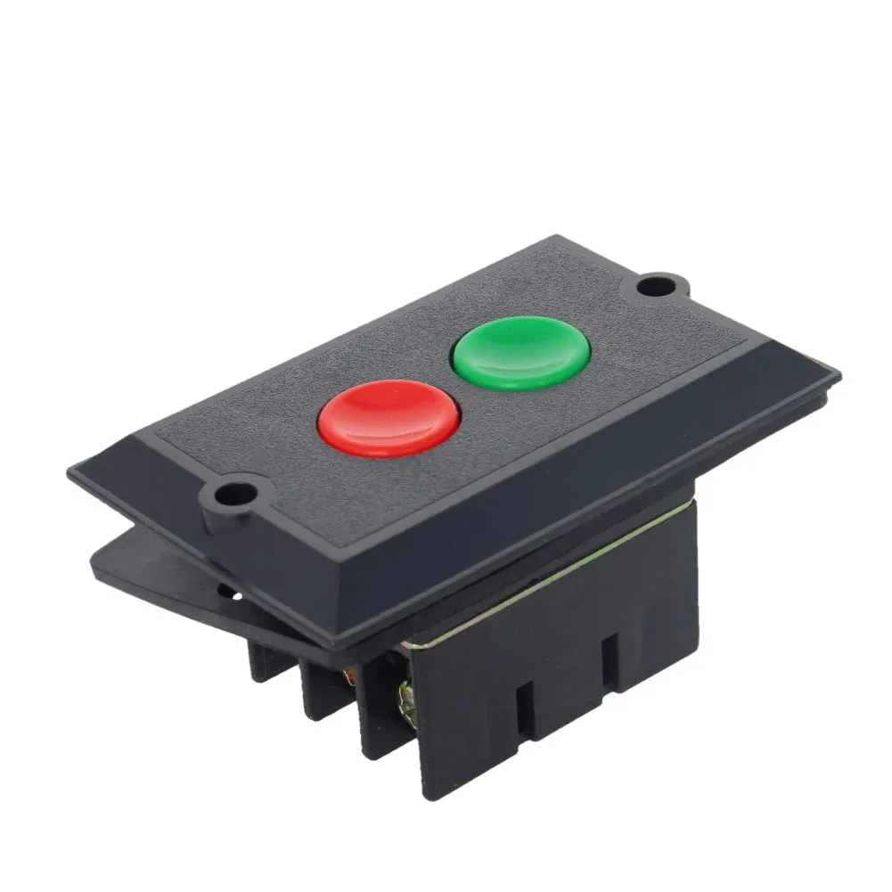 Fielect Latching Push Button Switch ON/Off 5A 3 Phase NO NC for Electric Tool Black