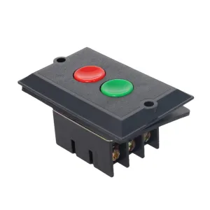 Fielect Latching Push Button Switch ON/Off 5A 3 Phase NO NC for Electric Tool Black