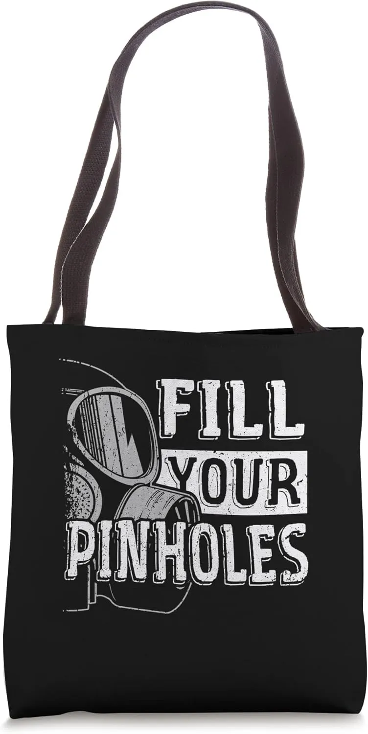 Fill Your Pinholes Sprayer Gas Mask Car Painting Tote Bag