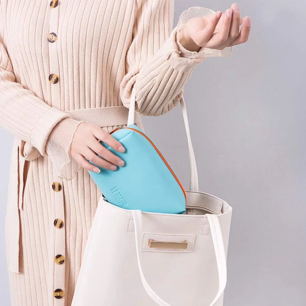 FITINI 3 Pieces Makeup Bags Double Layer Travel Large Cosmetic Cases Organizer Toiletry Bags Waterproof Small Zipper Pouch for Women Makeup Brush Storage Bag,Light Blue