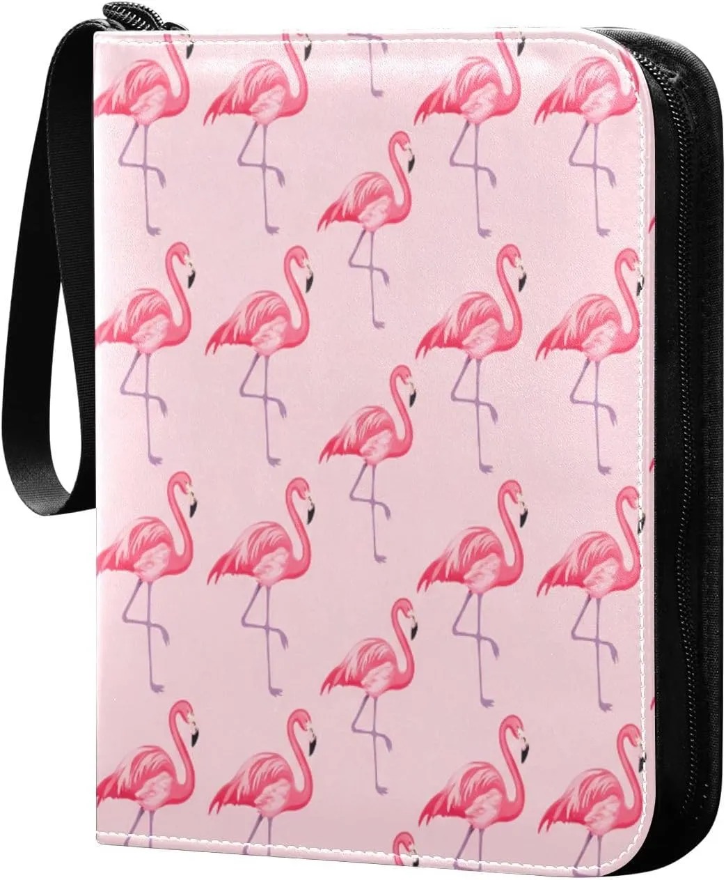 Flamingos Card Binder 4 Pockets, 400 Pockets Trading Card Binder Removable Card Albums Card Holder for Games, Sports, Football, Baseball Cards