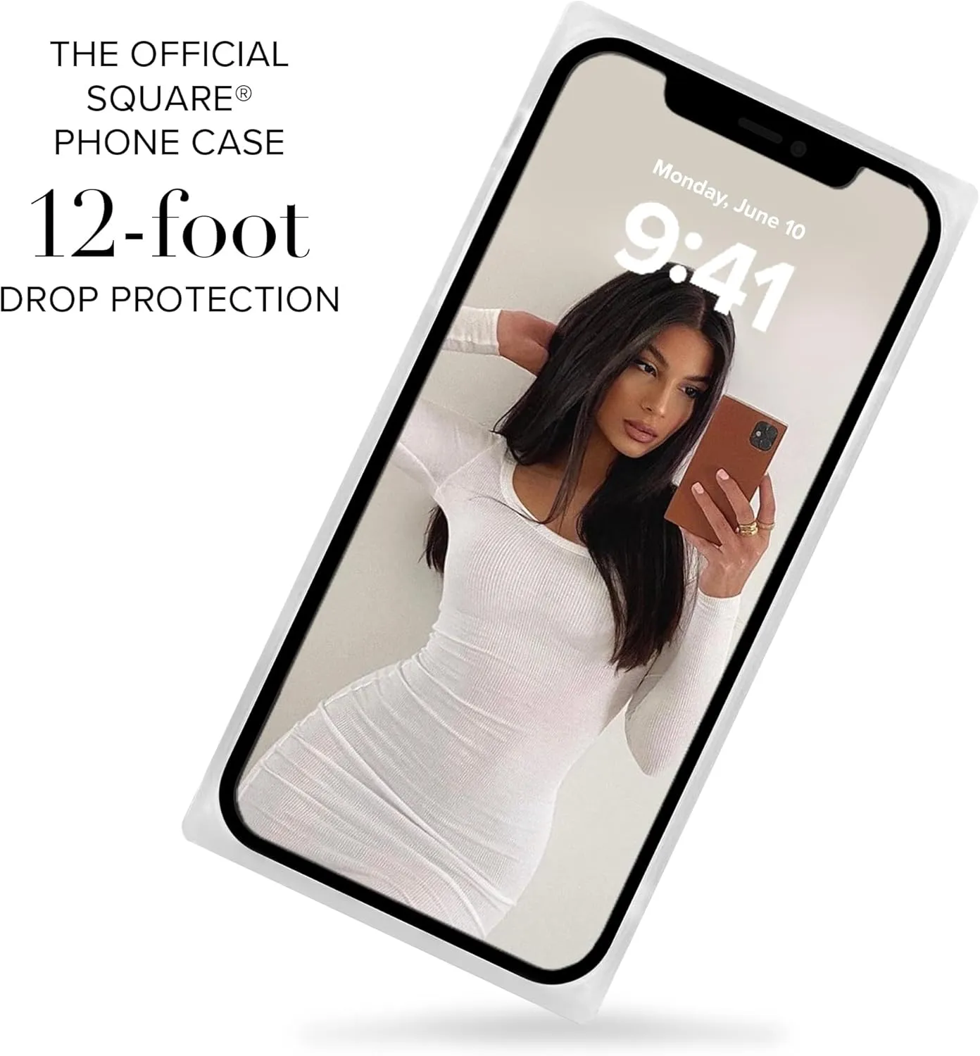 Flaunt Square Protective Case - Compatible with iPhone 14 - Wireless Charging - Stylish Drop Tested Shockproof Phone Case - The Official Square Phone Case (Iridescent Satin)