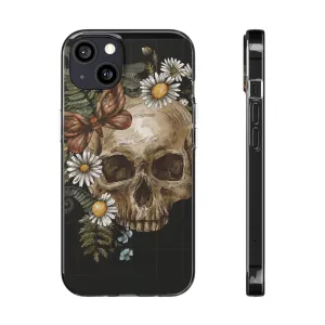 Floral Skull Soft Phone Case: Aesthetic Design for Nature Lovers