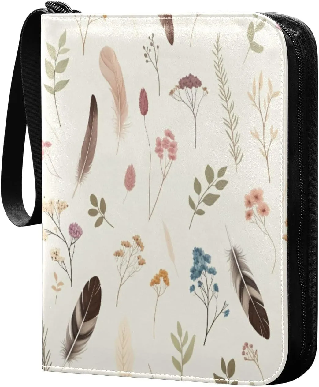 Flowers Card Binder 4 Pockets, 400 Pockets Trading Card Binder Removable Card Albums Card Holder for Games, Sports, Football, Baseball Cards