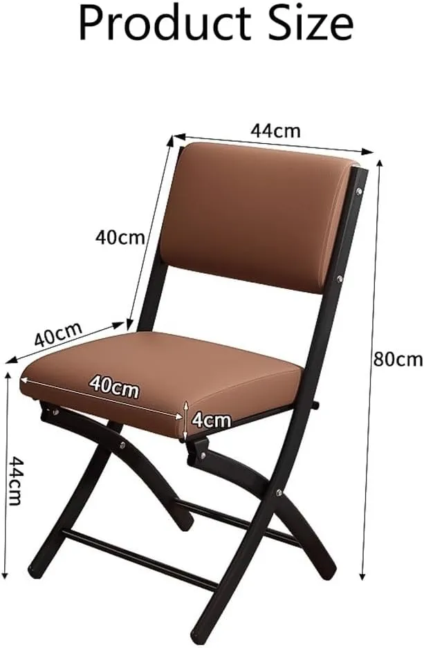 Folding Chair Visitor Chairs Camping Office Chair with Padded Seats, Desk Chair Faux Leather Dining Chairs Foldable Chair Heavy Duty Steel Metal Frame Rest Chair for Home Garden Office(Blue)