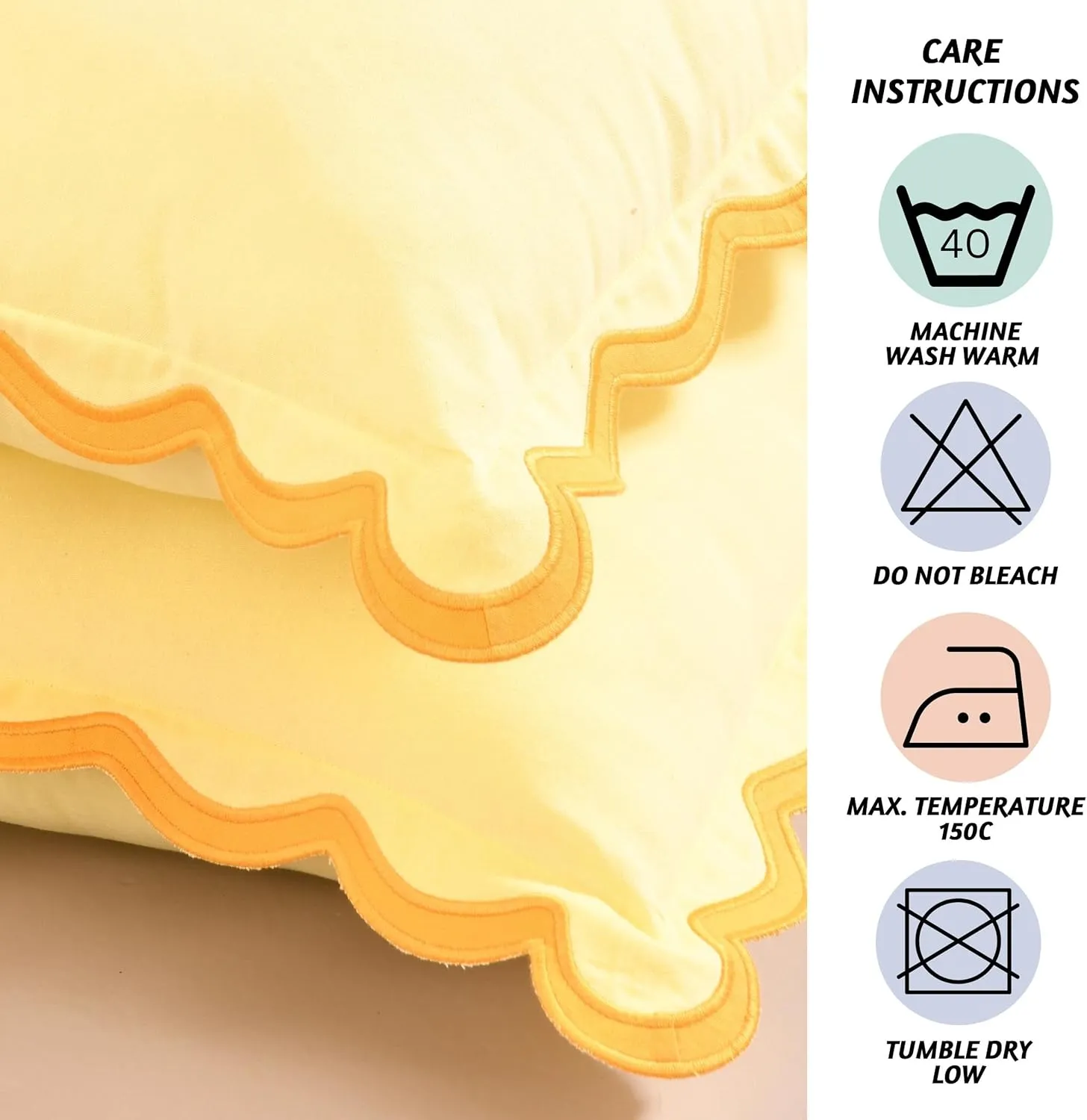 Folkulture Throw Pillow Covers | (18 x 18) Set of 2 Cotton Pillow Cover | Cute Outdoor Pillows | Decorative Throw Pillows for Couch | Yellow Pillow Cases or Couch Pillows for Living Room